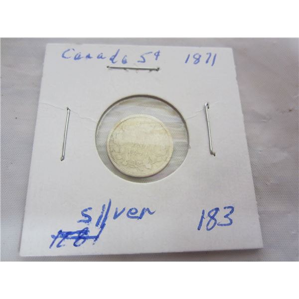 Canadian Silver 1871 Nickel