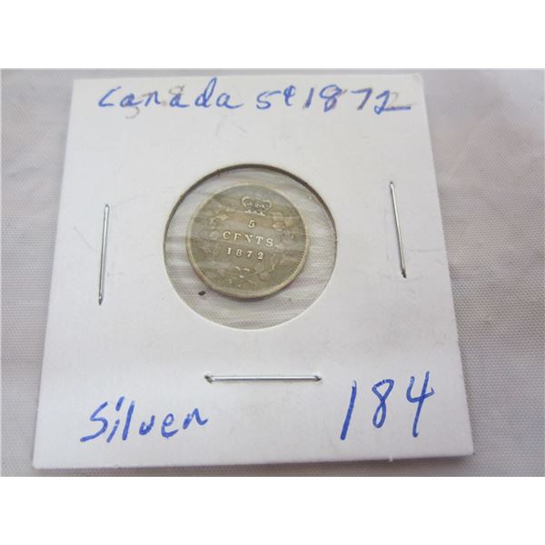 Canadian Silver 1872 Nickel