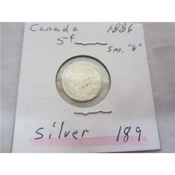 Canadian Silver 1886 Nickel