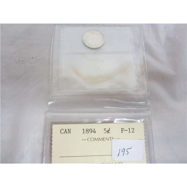 Canadian Silver 1894 Nickel
