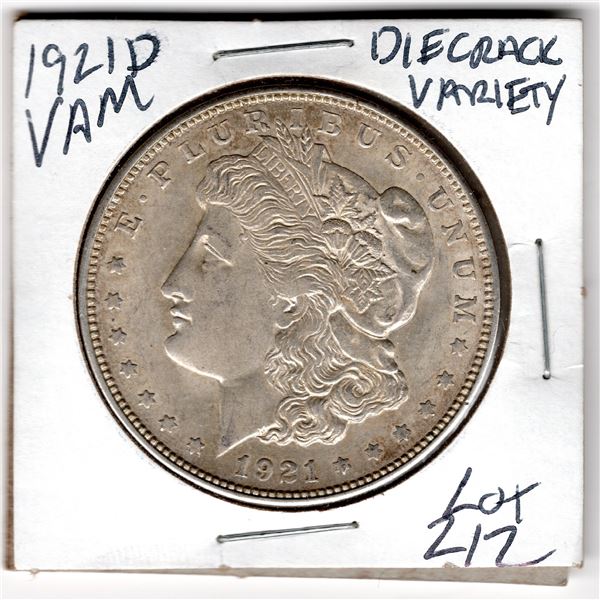 1921D MORGAN DOLLAR VAM DIE CRACK VARIETY SEE PHOTO 3