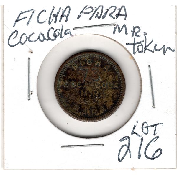 COCA-COLA MR TOKEN FOR VENDING MACHINES