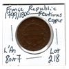 Image 1 : 1799/1800 8 OVER 7 FRANCE REPUBLIC 5 CENTIMES COPPER