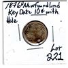 Image 2 : VERY SCARCE LOW MINTAGE KEY DATE 1876H NEWFOUNDLAND 10 CENT WITH HOLE