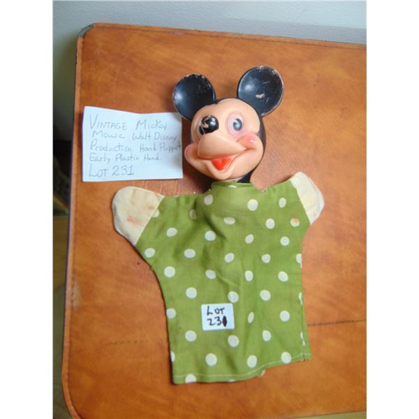 MICKEY MOUSE EARLY PLASTIC AND C H HAND PUPPET