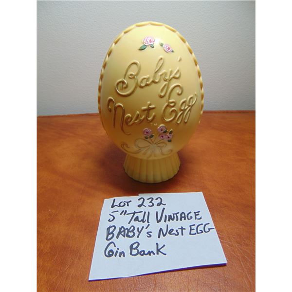 5” TALL BABY’S NEST EGG COIN BANK