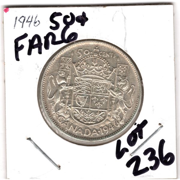 1946 FAR 6 50 CENT PIECE