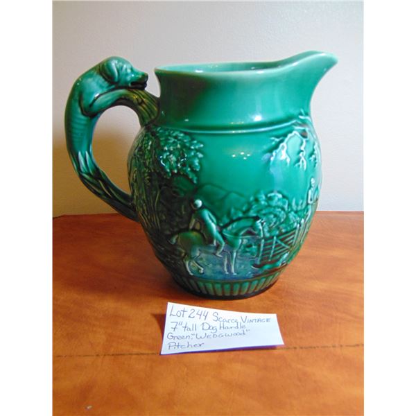 7” TALL WEDGEWOOD DOG HANDLED VINTAGE PITCHER