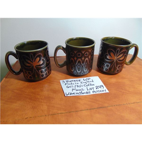 3 VINTAGE WP COFFEE MUGS
