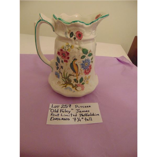 7 ¼” OLD FOLEY JAMES KENT STAFFORDSHIRE ENGLAND PITCHER