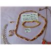 Image 2 : VINTAGE SIGNED AND UNSIGNED NECKLACE AND EARRINS SEE PHOTO