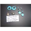 Image 2 : VINTAGE TUQUOISE EARRINGS AND SILVERTONE HEARTS