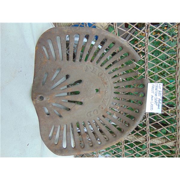 FROST & WOOD ANTIQUE TRACTOR SEAT