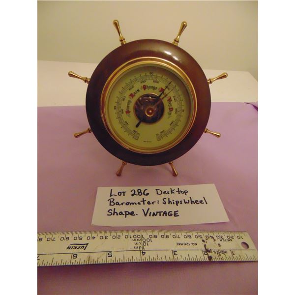 VINTAGE DESKTOP SHIPSWHEEL BAROMETER