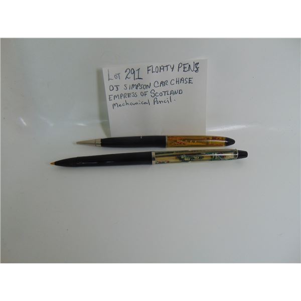 FLOATY PENS O.J. SIMPSON CAR CHASE AND EMPRESS OF SCOTLAND