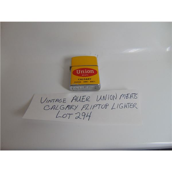 VINTAGE AUER UNION MEATS CALGARY CIGARETTE LIGHTER