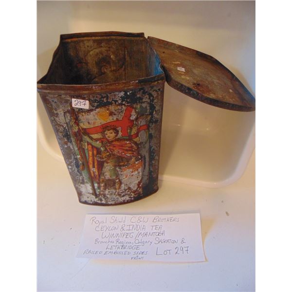 WINNIPEG MANITOBA ROYAL SHIELD CEYLON TEA TIN