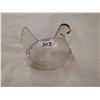 Image 1 : Clear glass hen on the nest 4 X 3