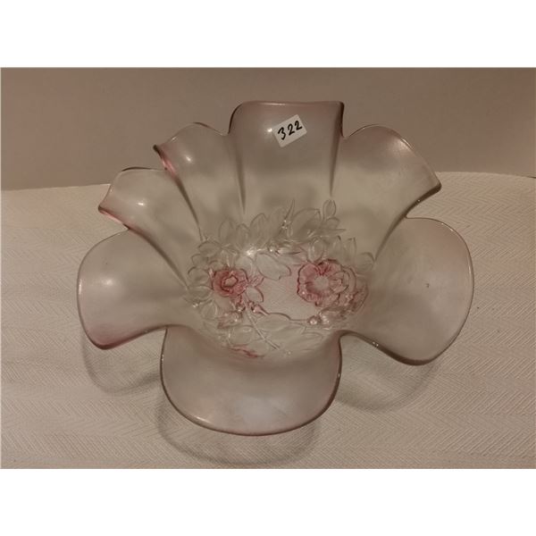 Large pink fruit bowl 11" X 4" high