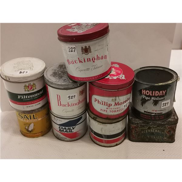 9 tobacco tins