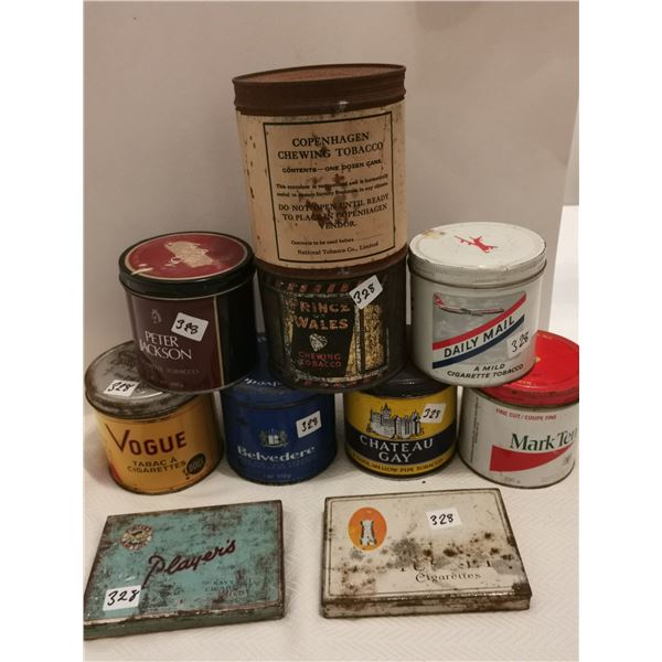 10 tobacco tins