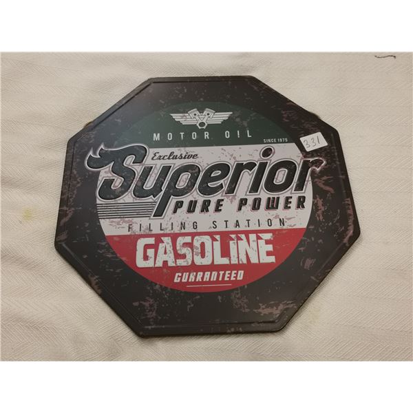 Superior gasoline sign 12"