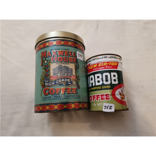 Maxwell house coffee reproduction, Nabob coffee tin
