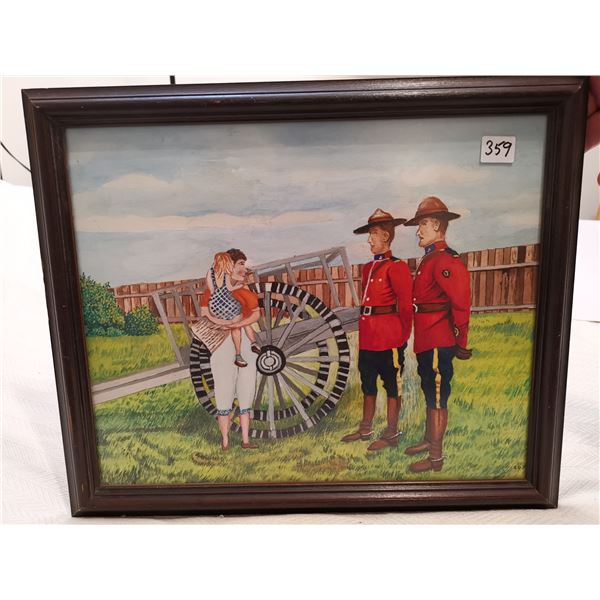 RCMP folk art picture 16 X 14"
