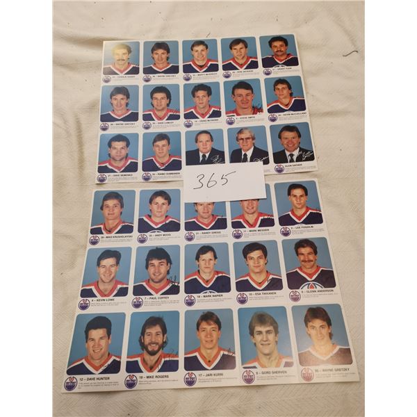 1985-86 Edmonton Oilers RedRooster hockey cards; 3 Gretzky cards