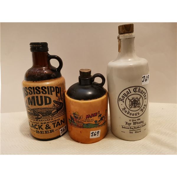 Hudson Bay whiskey bottle & 2 others