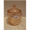 Image 1 : Hazel atlas royal lace pink depression glass cookie jar 6 X 7
