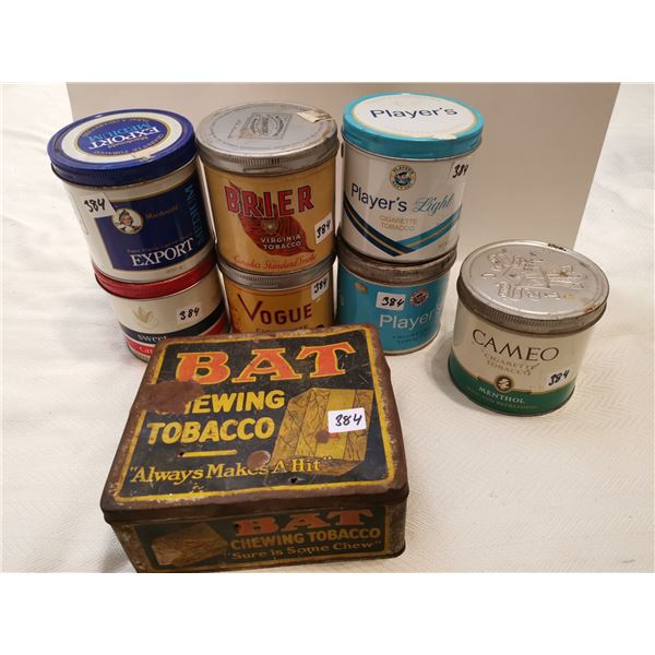 8 tobacco tins