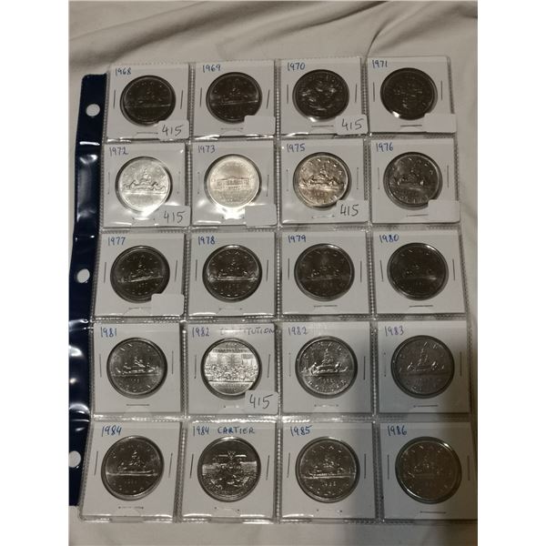20 different dollar coins 1968-1986