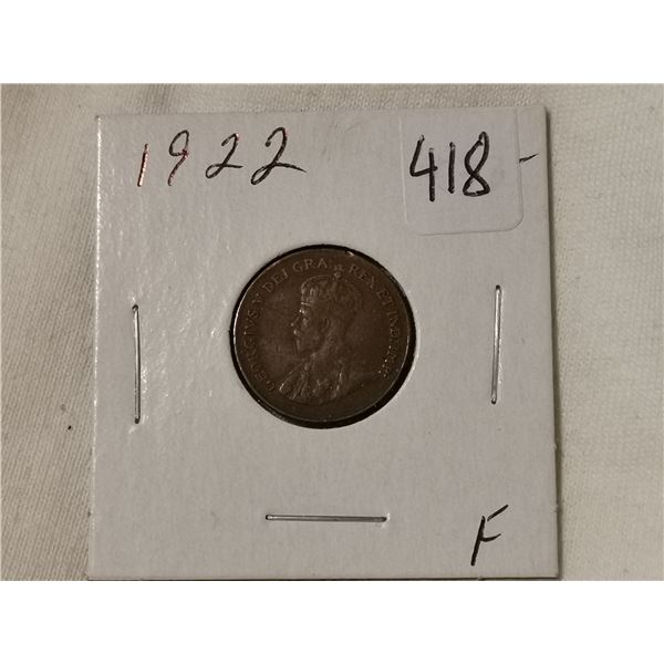 1922 one cent