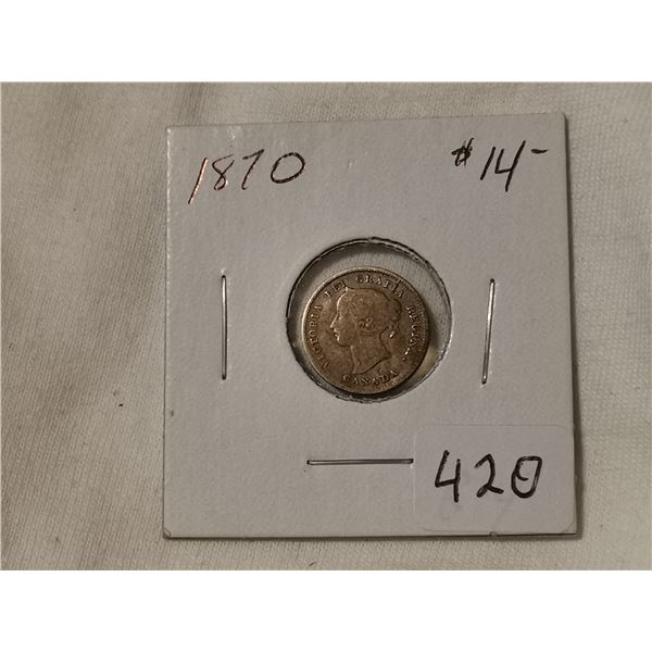 1870 silver 5 cent