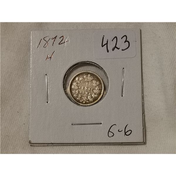 1872H silver 5 cent