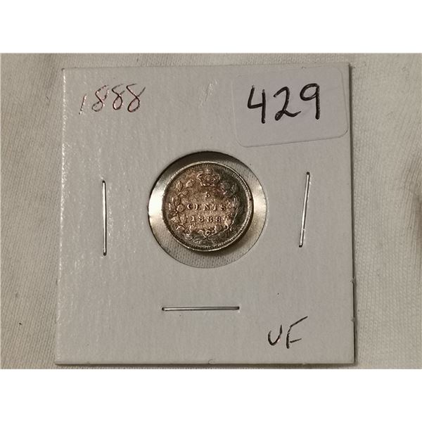 1888 silver 5 cent, VF