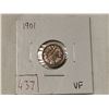Image 1 : 1901 silver 5 cent, VF