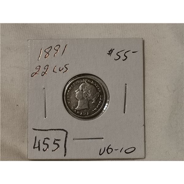 1891 22 leaves silver 10 cent