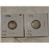 Image 1 : 1914 & 1936 silver 10 cents
