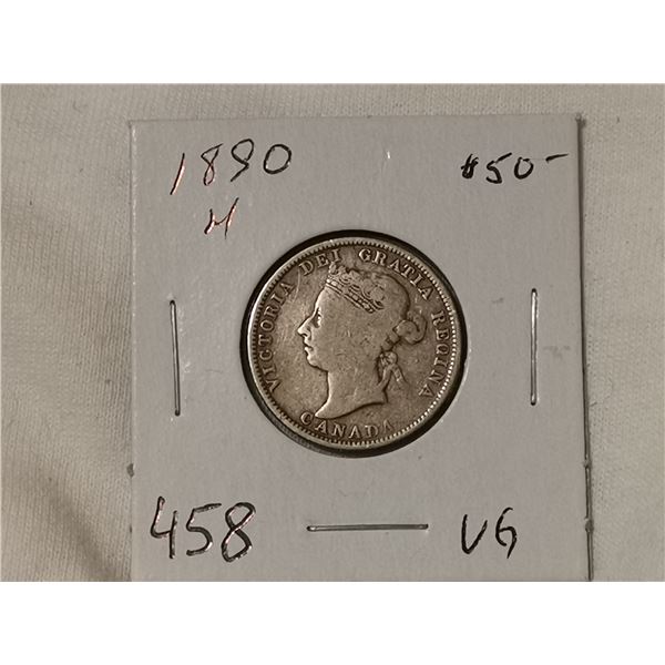 1890H silver 25 cent