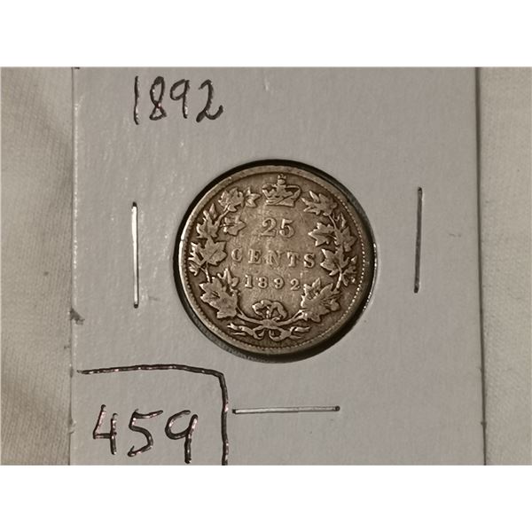 1892 silver 25 cent