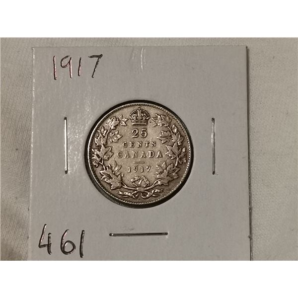 1917 silver 25 cent