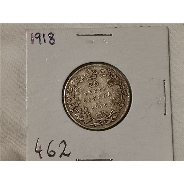 1918 silver 25 cent