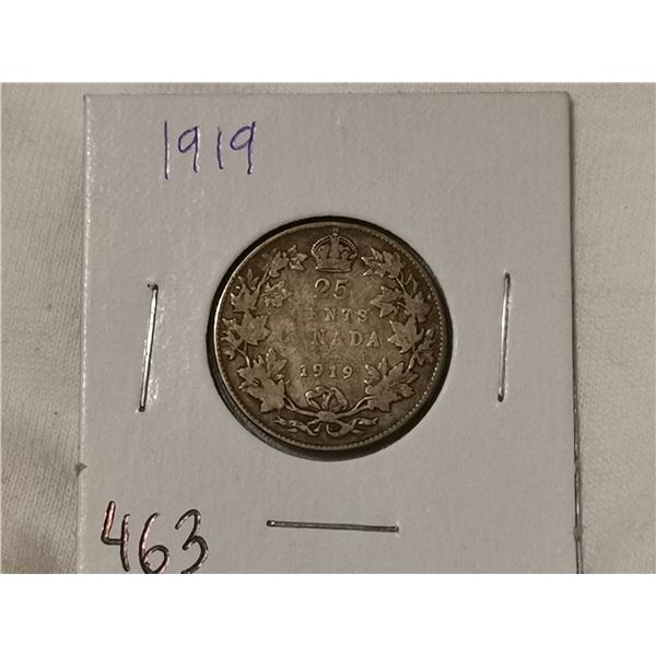 1919 silver 25 cent