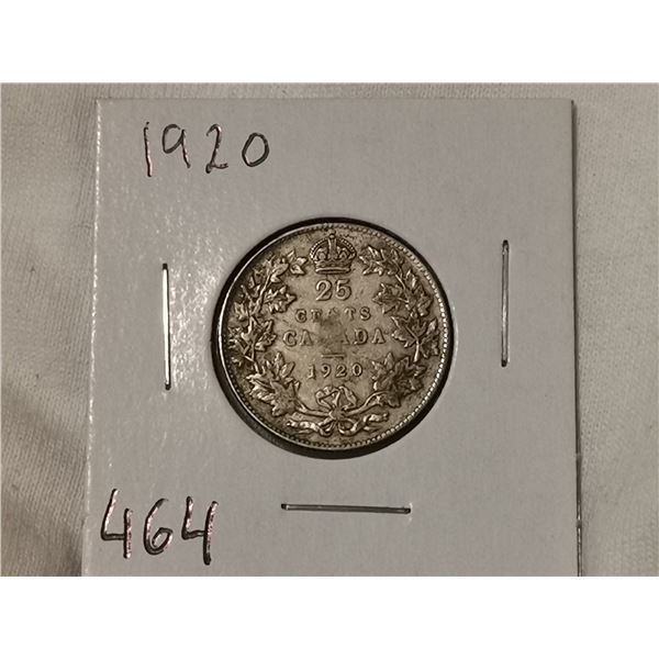 1920 silver 25 cent