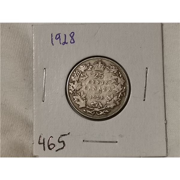 1928 silver 25 cent