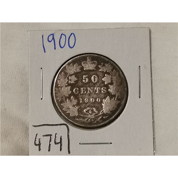 1900 silver 50 cent coin