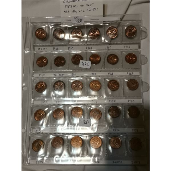 sheet of nice 1 cent coins