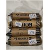Image 1 : Full rolls of 5 cent coins, 1962, 64, 65, 67